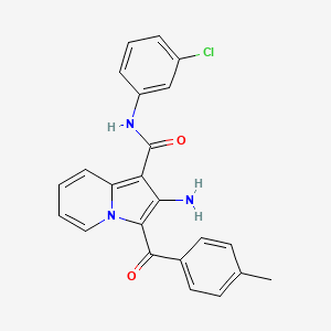 2-amino-N-(3-chlorophenyl)-3-(4-methylbenzoyl)indolizine-1-carboxamide