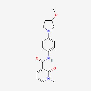 molecular formula C18H21N3O3 B2520748 N-(4-(3-methoxypyrrolidin-1-yl)phenyl)-1-methyl-2-oxo-1,2-dihydropyridine-3-carboxamide CAS No. 1796970-69-8