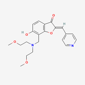 molecular formula C21H24N2O5 B2520759 (Z)-7-((bis(2-methoxyethyl)amino)methyl)-6-hydroxy-2-(pyridin-4-ylmethylene)benzofuran-3(2H)-one CAS No. 896809-07-7