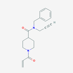 N-Benzyl-1-prop-2-enoyl-N-prop-2-ynylpiperidine-4-carboxamide