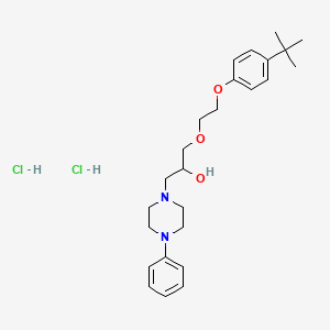 molecular formula C25H38Cl2N2O3 B2520761 1-(2-(4-(Tert-butyl)phenoxy)ethoxy)-3-(4-phenylpiperazin-1-yl)propan-2-ol dihydrochloride CAS No. 1323342-21-7