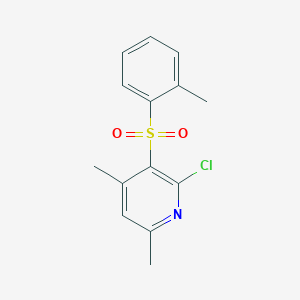 molecular formula C14H14ClNO2S B2520762 2-Chloro-4,6-dimethyl-3-[(2-methylphenyl)sulfonyl]pyridine CAS No. 306978-33-6