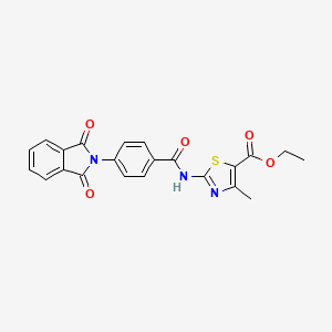 molecular formula C22H17N3O5S B2520769 Ethyl 2-(4-(1,3-dioxoisoindolin-2-yl)benzamido)-4-methylthiazole-5-carboxylate CAS No. 433316-02-0