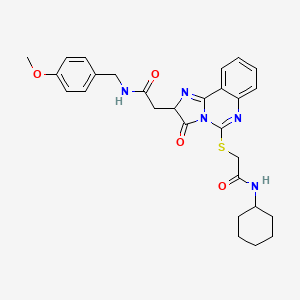 2-(5-{[2-(cyclohexylamino)-2-oxoethyl]thio}-3-oxo-2,3-dihydroimidazo[1,2-c]quinazolin-2-yl)-N-(4-methoxybenzyl)acetamide
