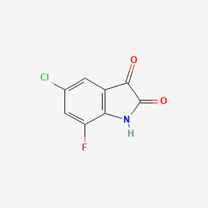 molecular formula C8H3ClFNO2 B2520776 5-氯-7-氟-2,3-二氢-1H-吲哚-2,3-二酮 CAS No. 953894-64-9