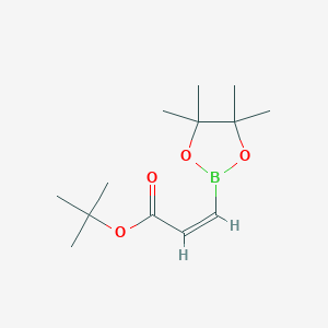 molecular formula C13H23BO4 B2520778 Tert-butyl (Z)-3-(4,4,5,5-tetramethyl-1,3,2-dioxaborolan-2-yl)prop-2-enoate CAS No. 1124378-55-7