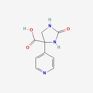 molecular formula C9H9N3O3 B2520779 2-Oxo-4-pyridin-4-ylimidazolidine-4-carboxylic acid CAS No. 2248361-66-0
