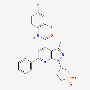 molecular formula C24H20F2N4O3S B2520780 N-(2,4-二氟苯基)-1-(1,1-二氧化四氢噻吩-3-基)-3-甲基-6-苯基-1H-吡唑并[3,4-b]吡啶-4-甲酰胺 CAS No. 1105207-20-2