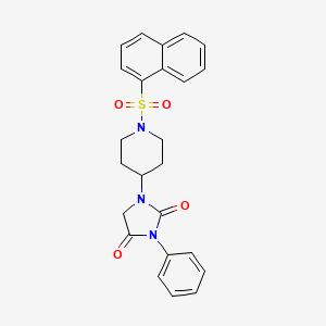 molecular formula C24H23N3O4S B2520795 1-(1-(Naphthalen-1-ylsulfonyl)piperidin-4-yl)-3-phenylimidazolidine-2,4-dione CAS No. 2034279-58-6