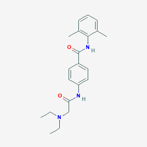 molecular formula C21H27N3O2 B025208 N-(2,6-二甲苯基)-4-[[(二乙氨基)乙酰]氨基]苯甲酰胺 CAS No. 107634-14-0