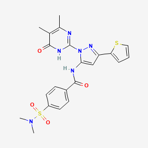 N-(1-(4,5-dimethyl-6-oxo-1,6-dihydropyrimidin-2-yl)-3-(thiophen-2-yl)-1H-pyrazol-5-yl)-4-(N,N-dimethylsulfamoyl)benzamide