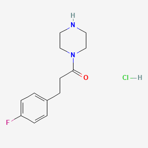 molecular formula C13H18ClFN2O B2520805 3-(4-Fluorophenyl)-1-(piperazin-1-yl)propan-1-one hydrochloride CAS No. 1266686-08-1