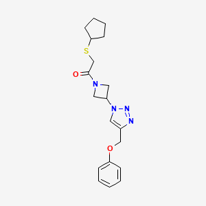 2-(cyclopentylthio)-1-(3-(4-(phenoxymethyl)-1H-1,2,3-triazol-1-yl)azetidin-1-yl)ethanone