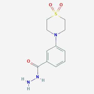 3-(1,1-Dioxo-1lambda~6~,4-thiazinan-4-yl)benzenecarbohydrazide