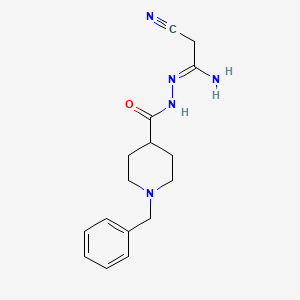 1-benzyl-N'-(2-cyanoethanimidoyl)piperidine-4-carbohydrazide