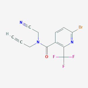 molecular formula C12H7BrF3N3O B2520816 6-Bromo-N-(cyanomethyl)-N-prop-2-ynyl-2-(trifluoromethyl)pyridine-3-carboxamide CAS No. 2361795-92-6
