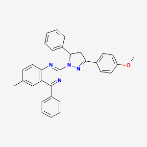 2-[3-(4-methoxyphenyl)-5-phenyl-4,5-dihydro-1H-pyrazol-1-yl]-6-methyl-4-phenylquinazoline