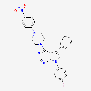 7-(4-fluorophenyl)-4-(4-(4-nitrophenyl)piperazin-1-yl)-5-phenyl-7H-pyrrolo[2,3-d]pyrimidine