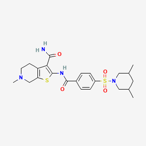 molecular formula C23H30N4O4S2 B2520828 2-{4-[(3,5-dimethylpiperidin-1-yl)sulfonyl]benzamido}-6-methyl-4H,5H,6H,7H-thieno[2,3-c]pyridine-3-carboxamide CAS No. 449767-19-5