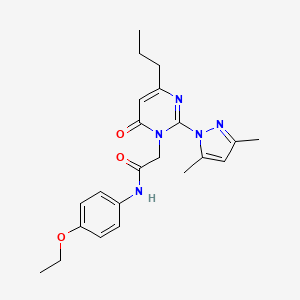 molecular formula C22H27N5O3 B2520832 2-(2-(3,5-dimethyl-1H-pyrazol-1-yl)-6-oxo-4-propylpyrimidin-1(6H)-yl)-N-(4-ethoxyphenyl)acetamide CAS No. 1002432-74-7