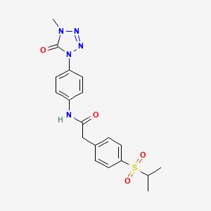 2-(4-(isopropylsulfonyl)phenyl)-N-(4-(4-methyl-5-oxo-4,5-dihydro-1H-tetrazol-1-yl)phenyl)acetamide