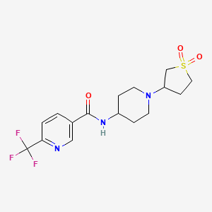 N-(1-(1,1-dioxidotetrahydrothiophen-3-yl)piperidin-4-yl)-6-(trifluoromethyl)nicotinamide