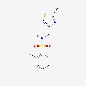 molecular formula C13H16N2O2S2 B2520843 2,4-dimethyl-N-[(2-methyl-1,3-thiazol-4-yl)methyl]benzenesulfonamide CAS No. 852453-13-5