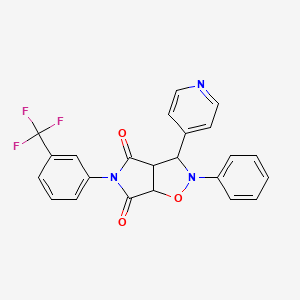 molecular formula C23H16F3N3O3 B2520847 2-phenyl-3-(pyridin-4-yl)-5-(3-(trifluoromethyl)phenyl)dihydro-2H-pyrrolo[3,4-d]isoxazole-4,6(5H,6aH)-dione CAS No. 1005134-51-9
