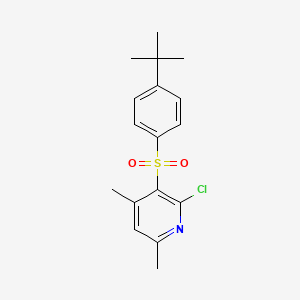 molecular formula C17H20ClNO2S B2520849 3-{[4-(Tert-butyl)phenyl]sulfonyl}-2-chloro-4,6-dimethylpyridine CAS No. 338412-38-7