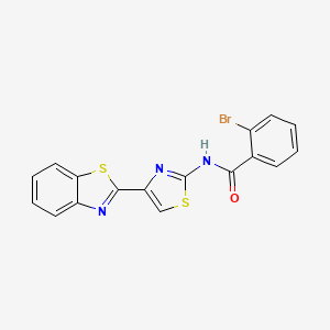 molecular formula C17H10BrN3OS2 B2520851 N-[4-(1,3-benzothiazol-2-yl)-1,3-thiazol-2-yl]-2-bromobenzamide CAS No. 477326-94-6