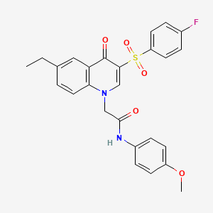 2-[6-ethyl-3-(4-fluorophenyl)sulfonyl-4-oxoquinolin-1-yl]-N-(4-methoxyphenyl)acetamide