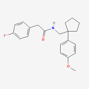 molecular formula C21H24FNO2 B2520854 2-(4-fluorophenyl)-N-((1-(4-methoxyphenyl)cyclopentyl)methyl)acetamide CAS No. 1091474-21-3