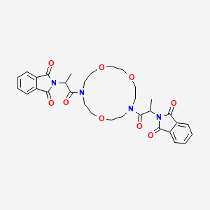 molecular formula C32H36N4O9 B2520856 2-[1-[13-[2-(1,3-Dioxoisoindol-2-yl)propanoyl]-1,4,10-trioxa-7,13-diazacyclopentadec-7-yl]-1-oxopropan-2-yl]isoindole-1,3-dione CAS No. 324014-06-4