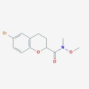 molecular formula C12H14BrNO3 B2520862 6-Bromo-N-methoxy-n-methylchroman-2-carboxamide CAS No. 2007917-02-2