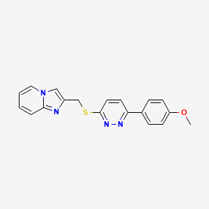 molecular formula C19H16N4OS B2520872 2-(((6-(4-Methoxyphenyl)pyridazin-3-yl)thio)methyl)imidazo[1,2-a]pyridine CAS No. 1207038-45-6