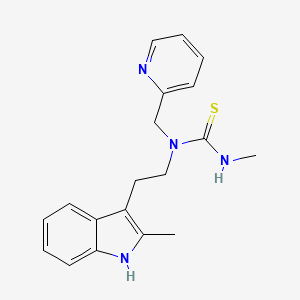 molecular formula C19H22N4S B2520878 3-methyl-1-[2-(2-methyl-1H-indol-3-yl)ethyl]-1-(pyridin-2-ylmethyl)thiourea CAS No. 851971-32-9