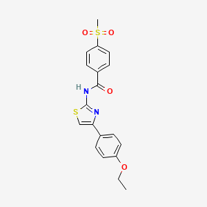 molecular formula C19H18N2O4S2 B2520893 N-(4-(4-ethoxyphenyl)thiazol-2-yl)-4-(methylsulfonyl)benzamide CAS No. 896340-22-0