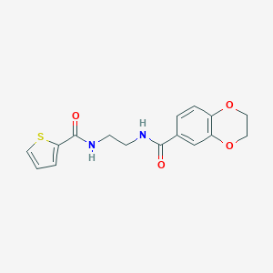 molecular formula C16H16N2O4S B252090 N-{2-[(thiophen-2-ylcarbonyl)amino]ethyl}-2,3-dihydro-1,4-benzodioxine-6-carboxamide 