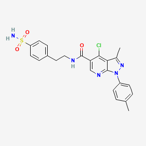 molecular formula C23H22ClN5O3S B2520900 4-chloro-3-methyl-N-(4-sulfamoylphenethyl)-1-(p-tolyl)-1H-pyrazolo[3,4-b]pyridine-5-carboxamide CAS No. 941974-30-7