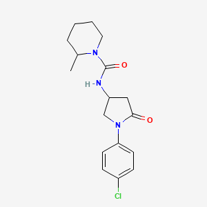 molecular formula C17H22ClN3O2 B2520910 N-(1-(4-氯苯基)-5-氧代吡咯烷-3-基)-2-甲基哌啶-1-甲酰胺 CAS No. 894022-89-0