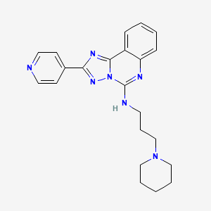 molecular formula C22H25N7 B2520928 N-(3-piperidinopropyl)-N-[2-(4-pyridyl)[1,2,4]triazolo[1,5-c]quinazolin-5-yl]amine CAS No. 902945-64-6