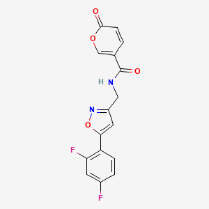 molecular formula C16H10F2N2O4 B2520939 N-((5-(2,4-difluorophenyl)isoxazol-3-yl)methyl)-2-oxo-2H-pyran-5-carboxamide CAS No. 1207029-36-4