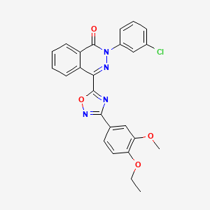 molecular formula C25H19ClN4O4 B2520944 2-(3-chlorophenyl)-4-[3-(4-ethoxy-3-methoxyphenyl)-1,2,4-oxadiazol-5-yl]phthalazin-1(2H)-one CAS No. 1291834-77-9