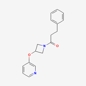 molecular formula C17H18N2O2 B2520946 3-Phenyl-1-(3-(pyridin-3-yloxy)azetidin-1-yl)propan-1-one CAS No. 1904304-88-6