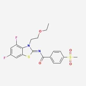 (Z)-N-(3-(2-ethoxyethyl)-4,6-difluorobenzo[d]thiazol-2(3H)-ylidene)-4-(methylsulfonyl)benzamide