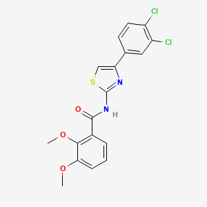 molecular formula C18H14Cl2N2O3S B2520951 N-[4-(3,4-dichlorophenyl)-1,3-thiazol-2-yl]-2,3-dimethoxybenzamide CAS No. 922655-23-0