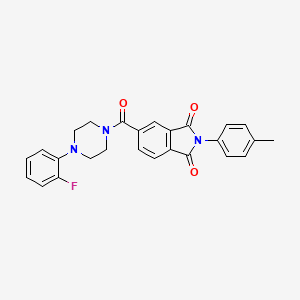 molecular formula C26H22FN3O3 B2520954 5-(4-(2-Fluorophenyl)piperazine-1-carbonyl)-2-(p-tolyl)isoindoline-1,3-dione CAS No. 682346-26-5