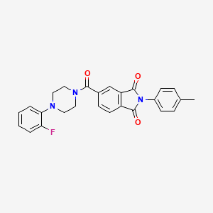 molecular formula C26H22FN3O3 B2520954 5-(4-(2-氟苯基)哌嗪-1-羰基)-2-(对甲苯基)异吲哚啉-1,3-二酮 CAS No. 682346-26-5