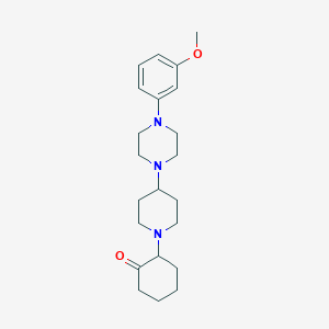 molecular formula C22H33N3O2 B2520957 2-(4-(4-(3-メトキシフェニル)ピペラジン-1-イル)ピペリジン-1-イル)シクロヘキサノン CAS No. 2034243-83-7