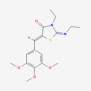 molecular formula C17H22N2O4S B2520959 (2Z,5Z)-3-ethyl-2-(ethylimino)-5-(3,4,5-trimethoxybenzylidene)thiazolidin-4-one CAS No. 868142-76-1